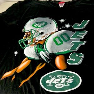 NFL New York Jets Tshirt Caricature Spellout Logo Big Man’s 6XL
